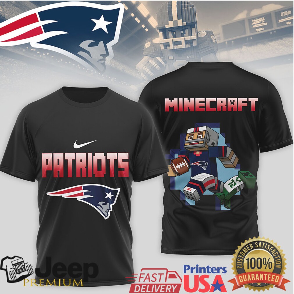 New England Patriots Official NFL Minecraft 3D Shirt New England Patriots Official NFL Minecraft 3D Shirt