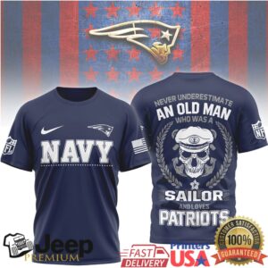 New England Patriots Official NFL Navy Veteran 3D Shirt