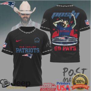 New England Patriots Official NFL Post Malone Fan 3D Shirt New England Patriots Official NFL Post Malone Fan 3D Shirt