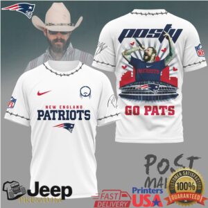 New England Patriots Official NFL Post Malone Fan 3D Shirt
