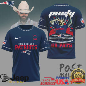New England Patriots Official NFL Post Malone Fan 3D Shirt