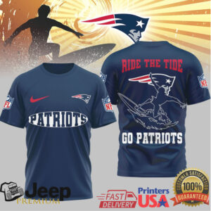 New England Patriots Official NFL Ride The Tide 3D Shirt New England Patriots Official NFL Ride The Tide 3D Shirt