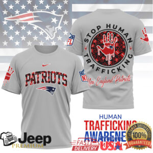 New England Patriots Official NFL Slavery and Human Trafficking Prevention 3D Shirt New England Patriots Official NFL Slavery and Human Trafficking Prevention 3D Shirt