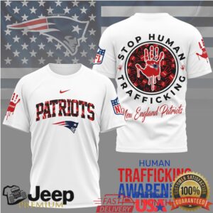 New England Patriots Official NFL Slavery and Human Trafficking Prevention 3D Shirt