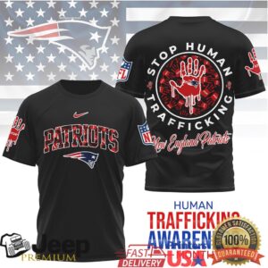New England Patriots Official NFL Slavery and Human Trafficking Prevention 3D Shirt