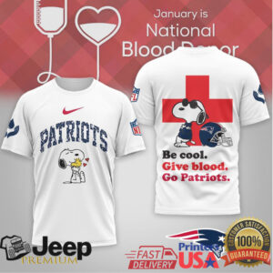 New England Patriots Official NFL Snoopy Blood Donor Awareness Month T shirt New England Patriots Official NFL Snoopy Blood Donor Awareness Month T shirt
