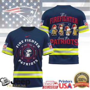 New England Patriots Official NFL Snoopy Firefighter 3D Shirt New England Patriots Official NFL Snoopy Firefighter 3D Shirt