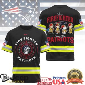 New England Patriots Official NFL Snoopy Firefighter 3D Shirt
