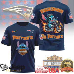 New England Patriots Official NFL Stitch Harley Davidson 3D Shirt New England Patriots Official NFL Stitch Harley Davidson 3D Shirt