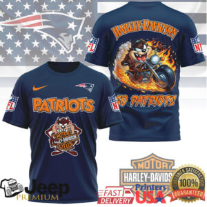 New England Patriots Official NFL Taz Looney Tunes 3D Shirt New England Patriots Official NFL Taz Looney Tunes 3D Shirt