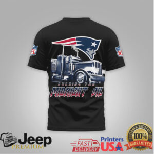 New England Patriots Official NFL Truck Driver Burn The Midnight Oil 3D Shirt