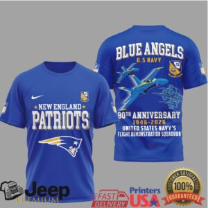 New England Patriots Official NFL U.S Navy Blue Angels 3D Shirt