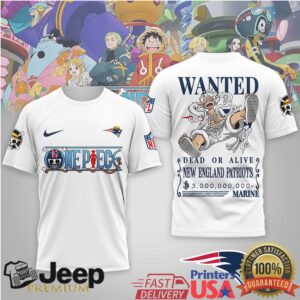 New England Patriots Official NFL Wanted Monkey D Luffy 3D Shirt