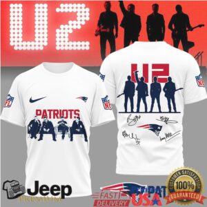 New England Patriots Official NFL and U2 Band 3D Shirt