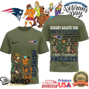 New England Patriots Scooby Doo Veteran’s Day Salute T Shirt