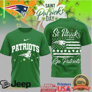 New England Patriots St. Patrick’S Day Lucky Clover Flag Tshirt New England Patriots St. Patrick’S Day Lucky Clover Flag Tshirt