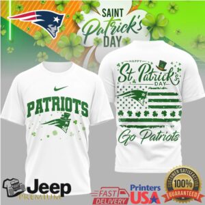 New England Patriots St. Patrick'S Day Lucky Clover Flag Tshirt