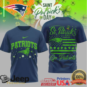 New England Patriots St. Patrick'S Day Lucky Clover Flag Tshirt