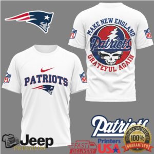 New England Patriots X Grateful Dead Steal Your Face “Make New England Grateful Again” Tshirt