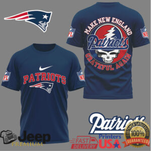 New England Patriots X Grateful Dead Steal Your Face “Make New England Grateful Again” Tshirt