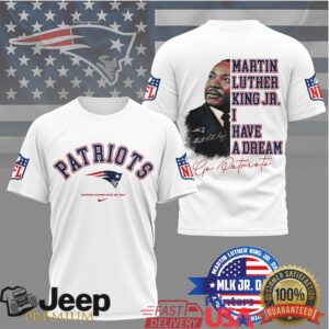 New England PatriotsOfficial NFL Martin Luther King JR. Day 3D Shirt