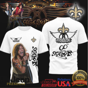New Orleans Saints Aerosmith Steven Tyler Tshirt New Orleans Saints Aerosmith Steven Tyler Tshirt