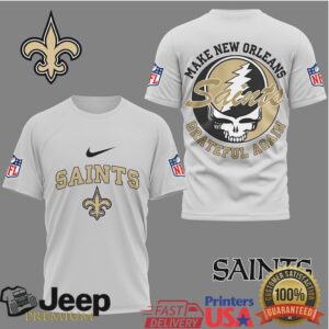 New Orleans Saints Make New Orleans Grateful Again NFL Skull Tee