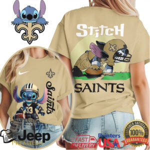 New Orleans Saints NFL Stitch Charging 3D Shirt New Orleans Saints NFL Stitch Charging 3D Shirt