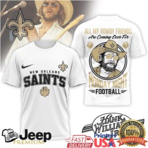 New Orleans Saints Official NFL Hank Williams Jr. 3D Shirt