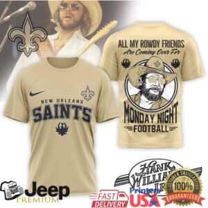 New Orleans Saints Official NFL Hank Williams Jr. 3D Shirt