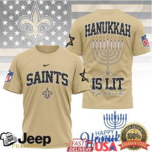 New Orleans Saints Official NFL Happy Hanukkah 3D Shirt New Orleans Saints Official NFL Happy Hanukkah 3D Shirt