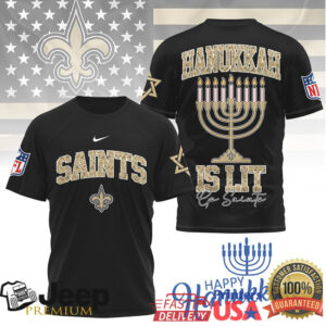 New Orleans Saints Official NFL Happy Hanukkah 3D Shirt