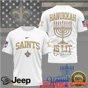 New Orleans Saints Official NFL Happy Hanukkah 3D Shirt