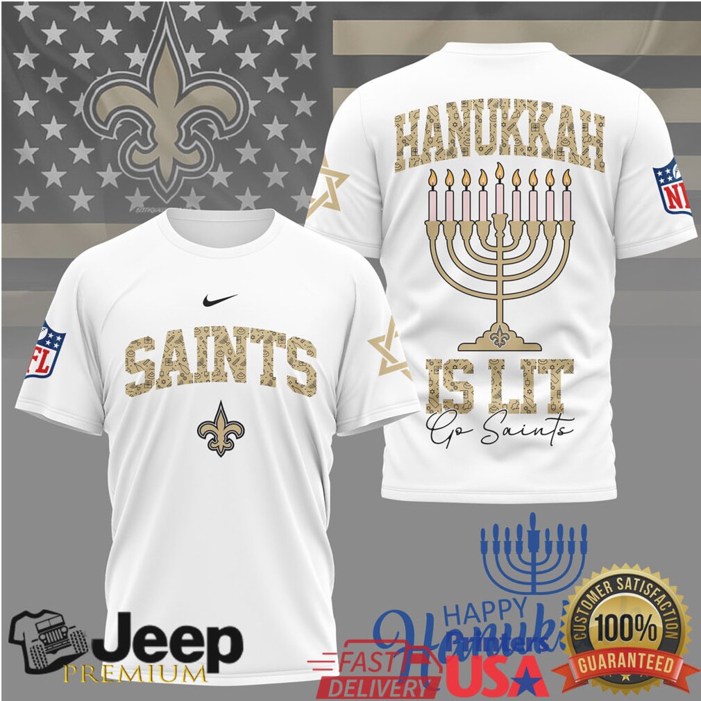 New Orleans Saints Official NFL Happy Hanukkah 3D Shirt New Orleans Saints Official NFL Happy Hanukkah 3D Shirt