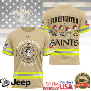 New Orleans Saints Official NFL Snoopy Firefighter 3D Shirt New Orleans Saints Official NFL Snoopy Firefighter 3D Shirt