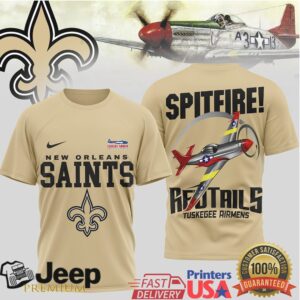 New Orleans Saints Official NFL Tuskegee Airmen 3D Shirt New Orleans Saints Official NFL Tuskegee Airmen 3D Shirt
