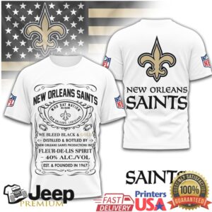 New Orleans Saints Official NFL Whiskey 3D Shirt New Orleans Saints Official NFL Whiskey 3D Shirt
