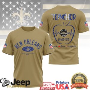New Orleans Saints Teacher Appreciation Night Teach Love Inspire Tshirt