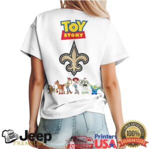 New Orleans Saints x Toy Story Characters Mashup White T Shirt