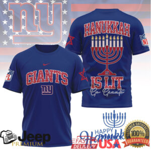 New York Giants Official NFL Happy Hanukkah 3D Shirt