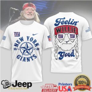 New York Giants Official NFL Willie Nelson 3D Shirt