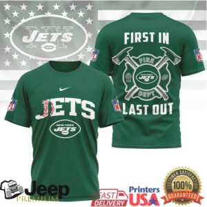 New York Jets Fire Dept First In Last Out T Shirt