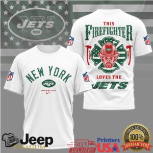 New York Jets Firefighter “This Firefighter Loves The Jets” Hero Tshirt