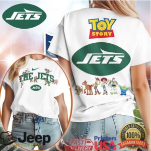 New York Jets x Toy Story Characters NFL White T Shirt