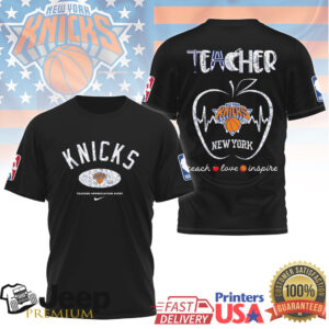 New York Knicks Teacher Appreciation Shirt Teach Love Inspire NBA Basketball Apple New York Knicks Teacher Appreciation Shirt Teach Love Inspire NBA Basketball Apple