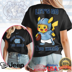 North Carolina Tar Heels Official NCAA Pokemon Fan 3D Shirt