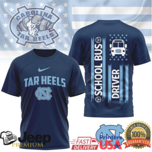 North Carolina Tar Heels Official NCAA School Bus Driver 3D Shirt