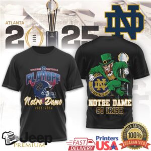 Notre Dame Fighting Irish 2025 2026 College Football Playoff Leprechaun T Shirt