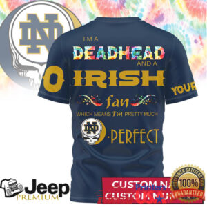 Notre Dame Fighting Irish Deadhead Fan Custom Name T Shirt