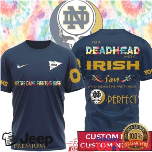 Notre Dame Fighting Irish Deadhead Fan Custom Name T Shirt